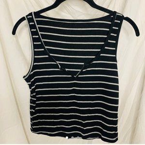 Striped V-Neck Crop Top